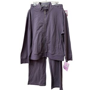 Nordstroms Norsport Women's Bomber Jacket Track Set - Purple Sage Large